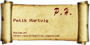 Petik Hartvig névjegykártya